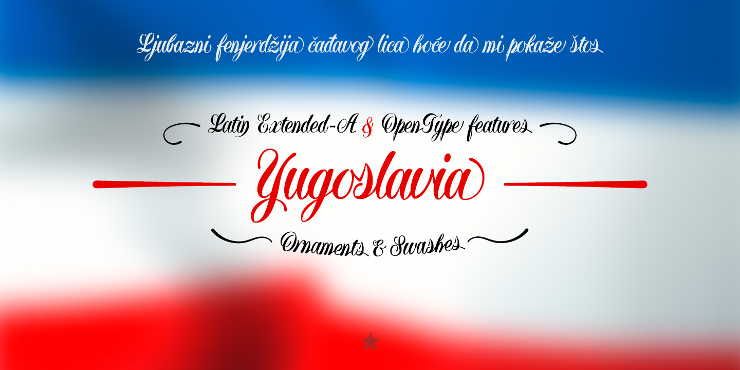Ejemplo de fuente Yugoslavia Regular